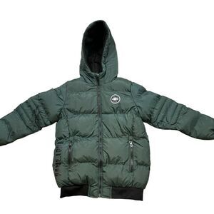 Boy’s Snow Dreams Hunter Green Hooded Puffer‎ Jacket Size 7/8